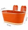 12 Inches Oval Rectangular Set of 3 Orange Metal Planter