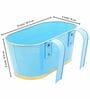 12 Inches Oval Rectangular Set of 3 Sky BlueMetal Planter