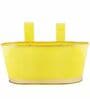 12 Inches Oval Rectangular Set of 3 Yellow Metal Planter