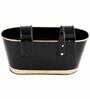 12 Inches Oval Rectangular Set of 6 Black Metal Planter