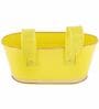 12 Inches Oval Rectangular Set of 6 Yellow Metal Planter