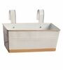 12 Inches Rectangle White Metal Hanging Planters