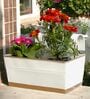 12 Inches Rectangle White Metal Hanging Planters
