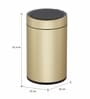 12 Litre Black Steel Stainless Steel Dustbin