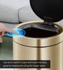 12 Litre Black Steel Stainless Steel Dustbin