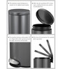 12 Litre Metallic Stainless Steel Dustbin