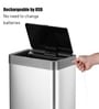 12 Litre Titanium Blue Stainless Steel Dustbin
