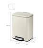 12 Litre White Stainless Steel Dustbin