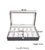 Brown 12 Slot Watch Display Box Case Organiser With Glass Top
