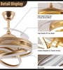 122W Gold BLDC Chandelier Ceiling Fan with Retractable Blades