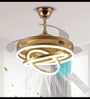 122W Gold BLDC Chandelier Ceiling Fan with Retractable Blades