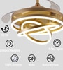 122W Gold BLDC Chandelier Ceiling Fan with Retractable Blades