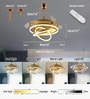 122W Gold BLDC Chandelier Ceiling Fan with Retractable Blades