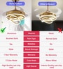 122W Gold BLDC Chandelier Ceiling Fan with Retractable Blades