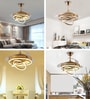 122W Gold BLDC Chandelier Ceiling Fan with Retractable Blades