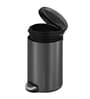 Titanium Grey 12L Bathroom Trash Can with Lid Soft-Close Pedal Bin