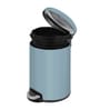 Titanium Blue 12L Bathroom Trash Can with Lid Soft-Close Pedal Bin