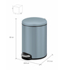 Titanium Blue 12L Bathroom Trash Can with Lid Soft-Close Pedal Bin