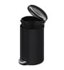 Black 12L Bathroom Trash Can with Lid Soft-Close Pedal Bin