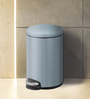 Titanium Blue 12L Bathroom Trash Can with Lid Soft-Close Pedal Bin