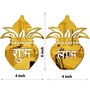 12Pcs Ganesha Om Swastik Acrylic Golden Mirror Look Self Adhesive Stickers