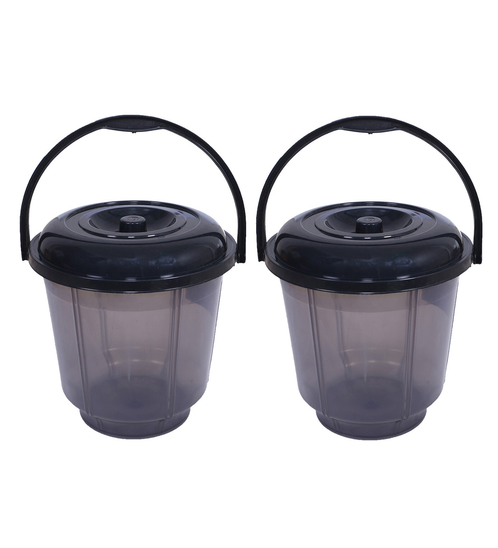 13 Ltrs Black Plastic Bucket (Set of 2)