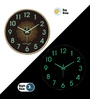 Green Mandala Wall Clock With Gold Frame (13 Inch)