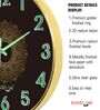 Green Mandala Wall Clock With Gold Frame (13 Inch)