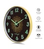 Green Mandala Wall Clock With Gold Frame (13 Inch)