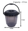 13 Ltrs Black Plastic Bucket (Set of 2)