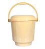 13 Ltrs Cream Plastic Bucket with Lid (Set of  3)