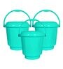 13 Ltrs Mint Green Plastic Bucket with Lid (Set of  3)
