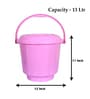 13 Ltrs Pink Plastic Bucket with Lid (Set of  2)