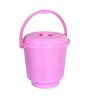 13 Ltrs Pink Plastic Bucket with Lid