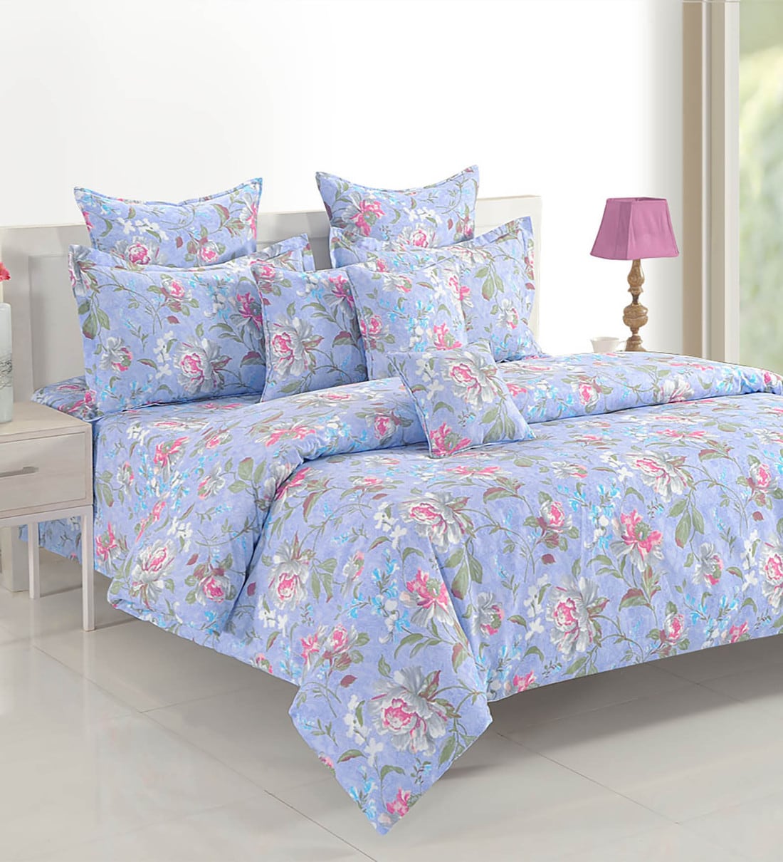 Buy 144 TC Cotton 72 x 78 inches Double Size Bed Sheet by Swayam Online