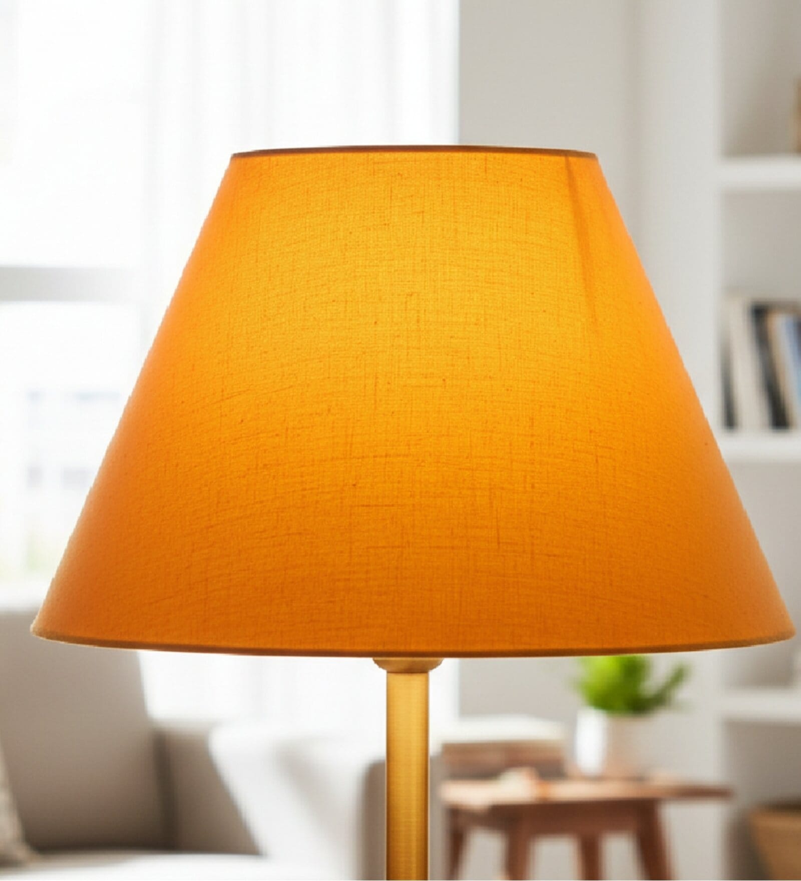 14-Inch Dark Yellow Fabric Conical Lampshade