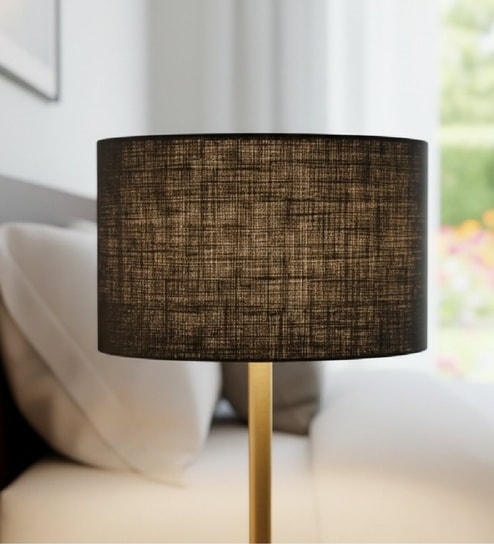 btr crafts 14-Inch Black Jute Fabric Drum Lampshade-picture-28