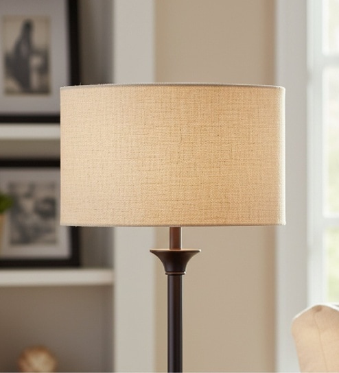 14-Inch Premium Jute Fabric Drum Lampshade