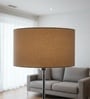 14-Inch Beige Fabric Drum Lampshade