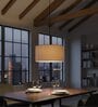 14-Inch Beige Fabric Drum Pendant Light