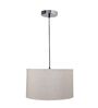 14-Inch Beige Fabric Drum Pendant Light