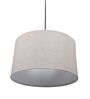 14-Inch Beige Fabric Drum Pendant Light