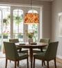 14-Inch Bird & Floral Printed Fabric Drum Pendant Light
