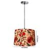 14-Inch Bird & Floral Printed Fabric Drum Pendant Light