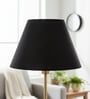 14-Inch Black Fabric Conical Lampshade