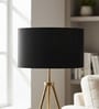 14-Inch Black Fabric Drum Lampshade