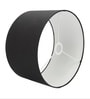14-Inch Black Fabric Drum Lampshade