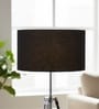 14-Inch Black Fabric Drum Lampshade