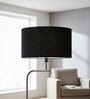 14-Inch Black Fabric Drum Lampshade