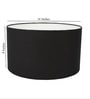 14-Inch Black Fabric Drum Lampshade